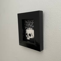Image 3 of Original Ink And Watercolor skull and trees in frame
