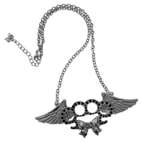 Image 1 of musical angel brass knuckle necklace *black*