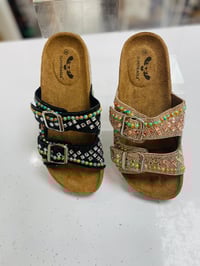 Image 2 of Rose Gold & Black Jewell Sliders