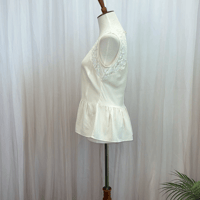 Image 4 of REBECCA TAYLOR silk beige lace sleeveless peplum top