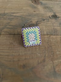 Image 3 of Square Love Granny Square Enamel Pin 