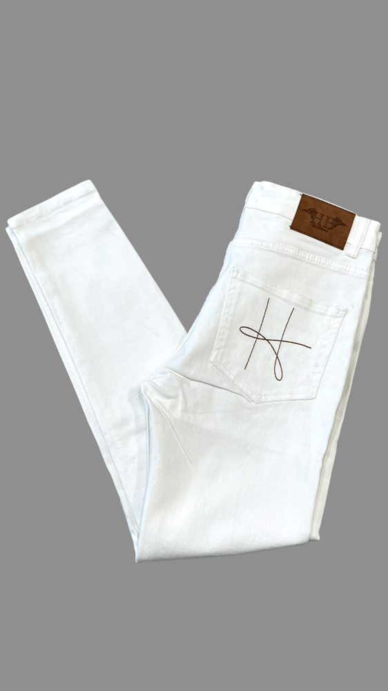 Image of Fishscale White denim 