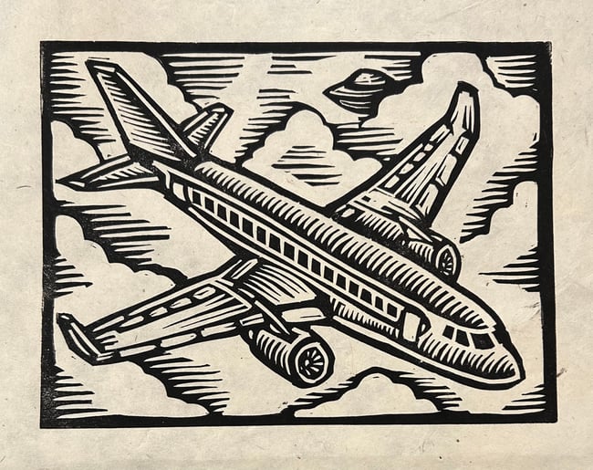 Behind A Cloud Block Print