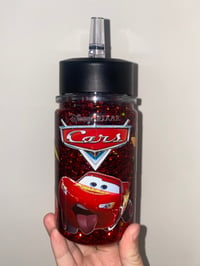 Image 1 of lighting McQueen snowglobe water bottle 