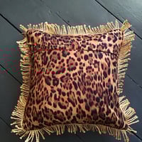 Image 8 of teal Velvet Black Cat Mini Cushion copy