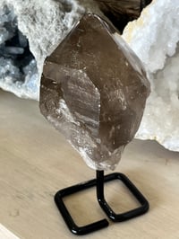 Image 19 of Golden Rutile Smoky Quartz Natural Point On Stand #2664