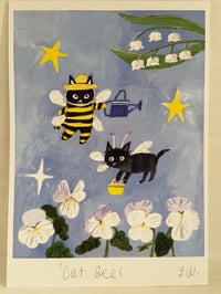 Image 2 of Cat Bees -A5 print 