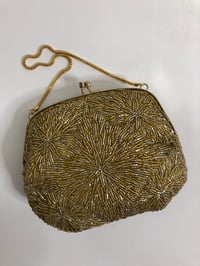 Image 2 of Gold Beaded Wristlet Purse