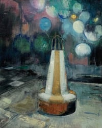 Image 1 of Painting / maleri / "ISLANDS BRYGGE – Malerdrømme og tankestreger – Gunløgsgade" / 40x50 cm