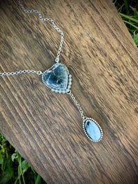 White Buffalo Heart Lariat Necklace