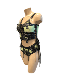 Image 4 of Black and neon 2 piece set.