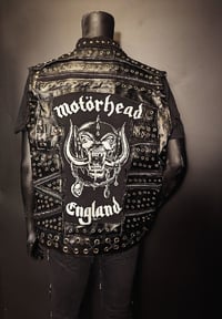 Image 2 of CUSTOM MADE MENS DENIM METAL BATTLE VESTS 
