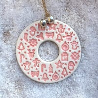 Image 2 of Ceramic Christmas Wreath with Bells