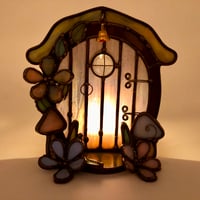 Image 5 of Iridescent Purple Fairy Door Candle Holder 