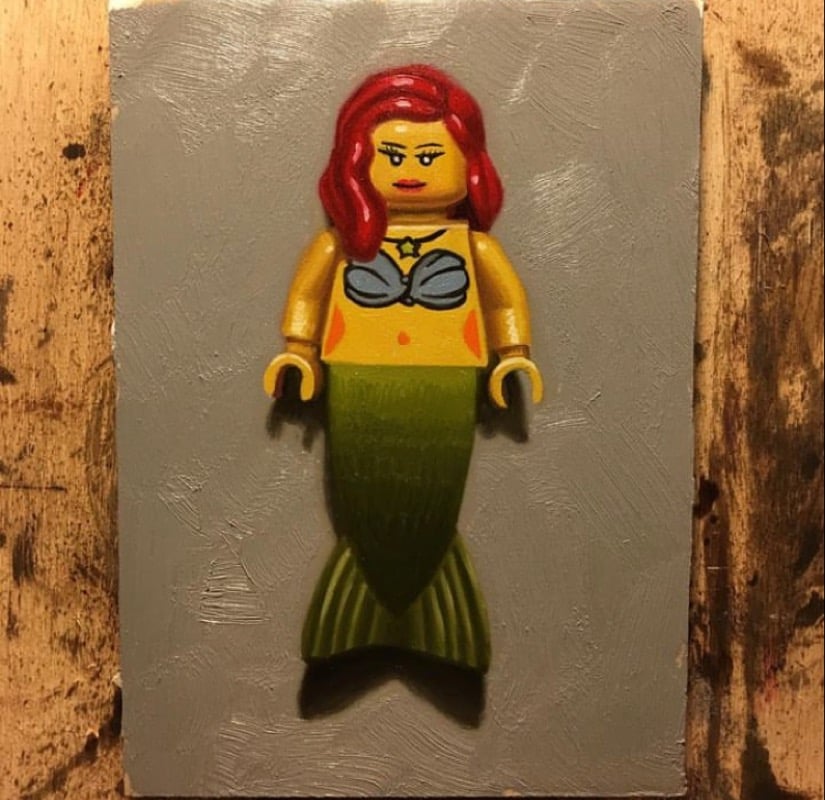 Image of Mermaid lego oil painting 