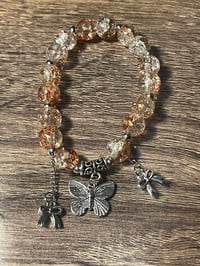 Crackle beads butterfly bow bracelet 