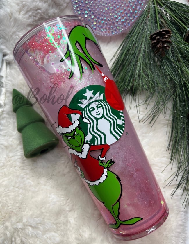 Christmas Snow Globe Starbucks Tumbler With Custom Name Christmas