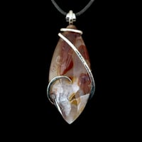 Image 1 of Fire Agate with Sterling Silver Wave Wrap (#39)