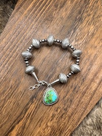 Image 1 of Mercury Dime & Sterling Pearls Bracelet with Charm - MADE TO ORDER