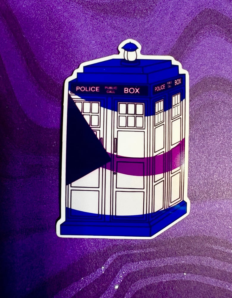 Image of Demisexual Pride Tardis Sticker