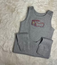 Embroided Ribbed Dungarees