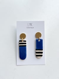 Paire de boucles d'oreilles céramique TOTA bleu