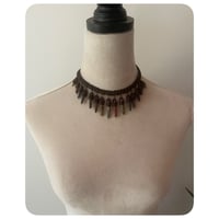Image 3 of The Empress Necklace - Mixed Jaspers and Dark Brown Leather