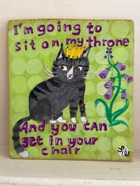 Image 2 of Original painting on plywood -Cheeky tabby cat 