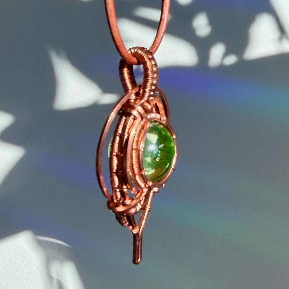 Image of Uranium Glass Fidget Spinner Pendant