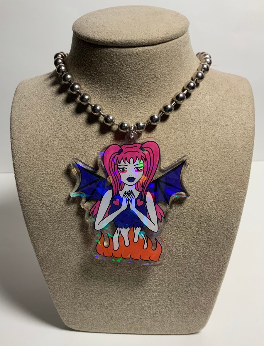 Image of Fire Fairy Ball Chain Necklace