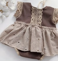 Image 2 of Newborn girls body-dress - Mathilde | brown