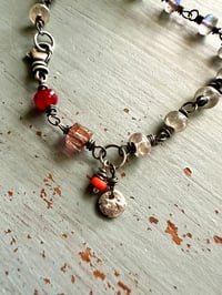 Image 6 of labradorite tourmaline and ruby charm bracelet