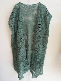 Image 4 of Crochet green vest (m-xl)