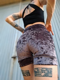 Image 3 of yara shorts, purple velour