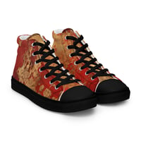 Image 18 of Gold and Red Textured Antique Goth Inspired Women’s high top canvas shoes