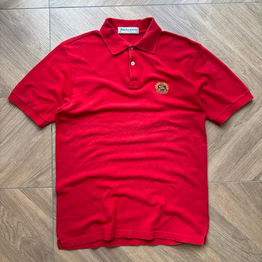 Image of 1980s Burberry Polo Shirt, Size Medium
