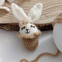 Image 3 of Newborn  photoshooting girls knitted set | camel | Easter