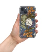 Image 13 of Art Nouveau Inspired Blue, Orange and White Boho Hippie Floral Sketch Clear Case for iPhone®