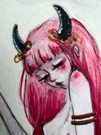 Image 1 of Pink Demon - Inktober Day 17