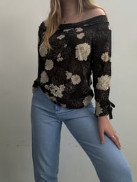 Image 1 of 00s brown floral shirt // L