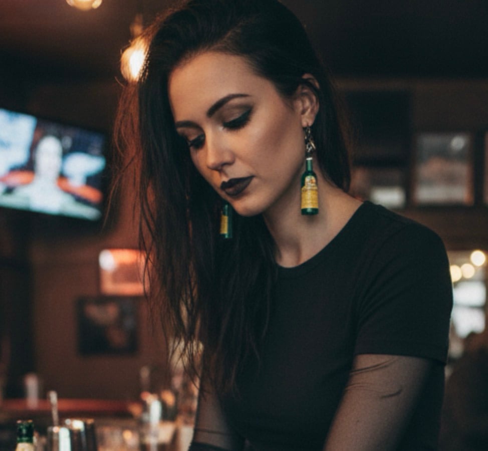Image of Fernet mini bottle earrings 