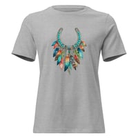 Image 1 of Women's Relaxed T-Shirt, Feathers and Turquoise Horseshoe Tee, Western