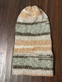 Image 4 of "Chill in Neutral" Hand-Knit Slouchy Beanie 