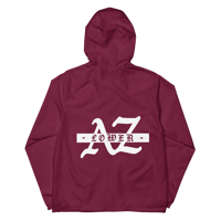 Image 8 of LOWER AZ Unisex lightweight zip up windbreaker white logo