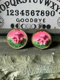 Image 2 of Mushroom Flower Wood Plaque