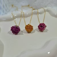 Image 3 of Real Flower Rose Bud Necklace