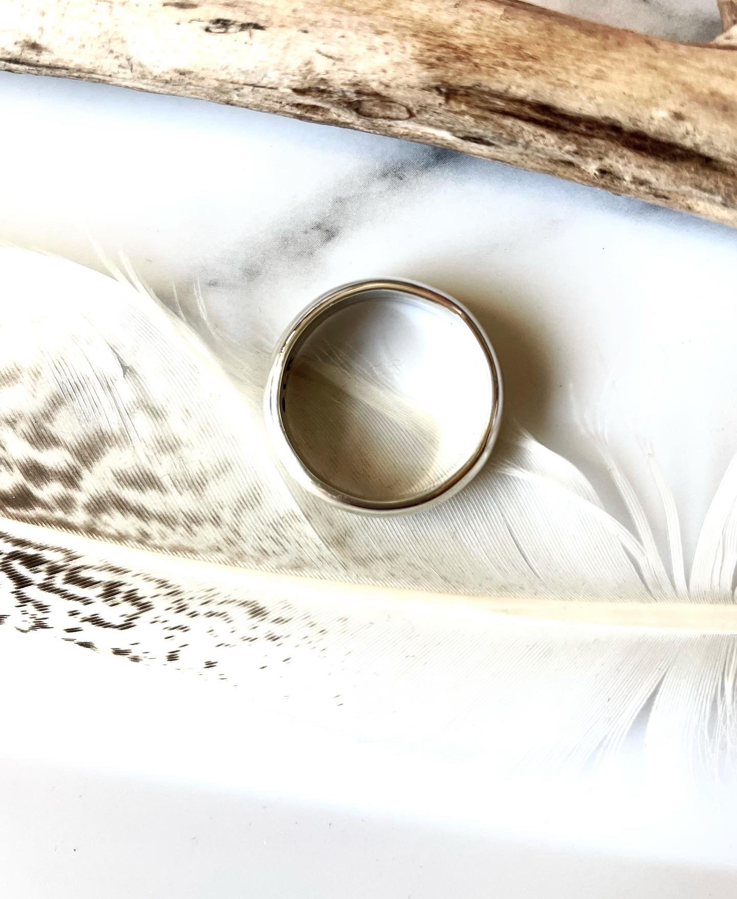 Image of Handmade Sterling Silver Super Chunky Wedding Ring 925