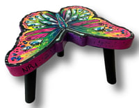 Image 2 of “BUTTERFLY TRIP” ORIGINAL 3D STOOL PAINTING 9.8”x7.6”x5.9”