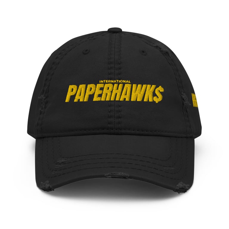PAPERHAWK$ GOLD Distressed Dad Hat