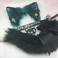Image 1 of Green / black Kitten petplay set 